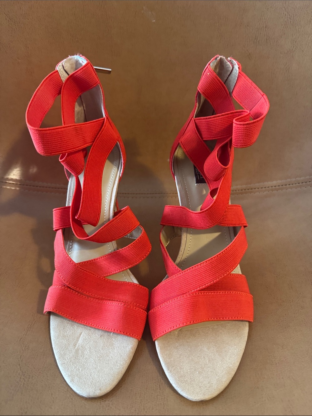G.I.L.I. Red Strappy Wrap Sandals